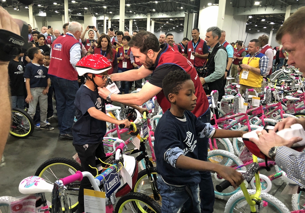 A group of people at a convention.