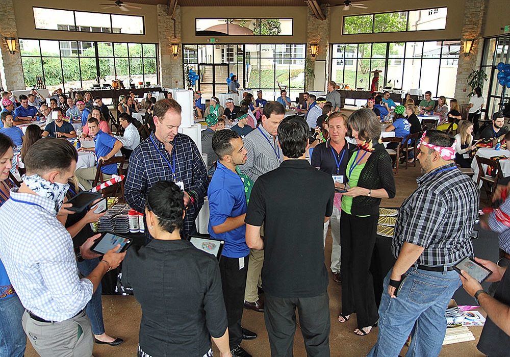 A group of people in a room.