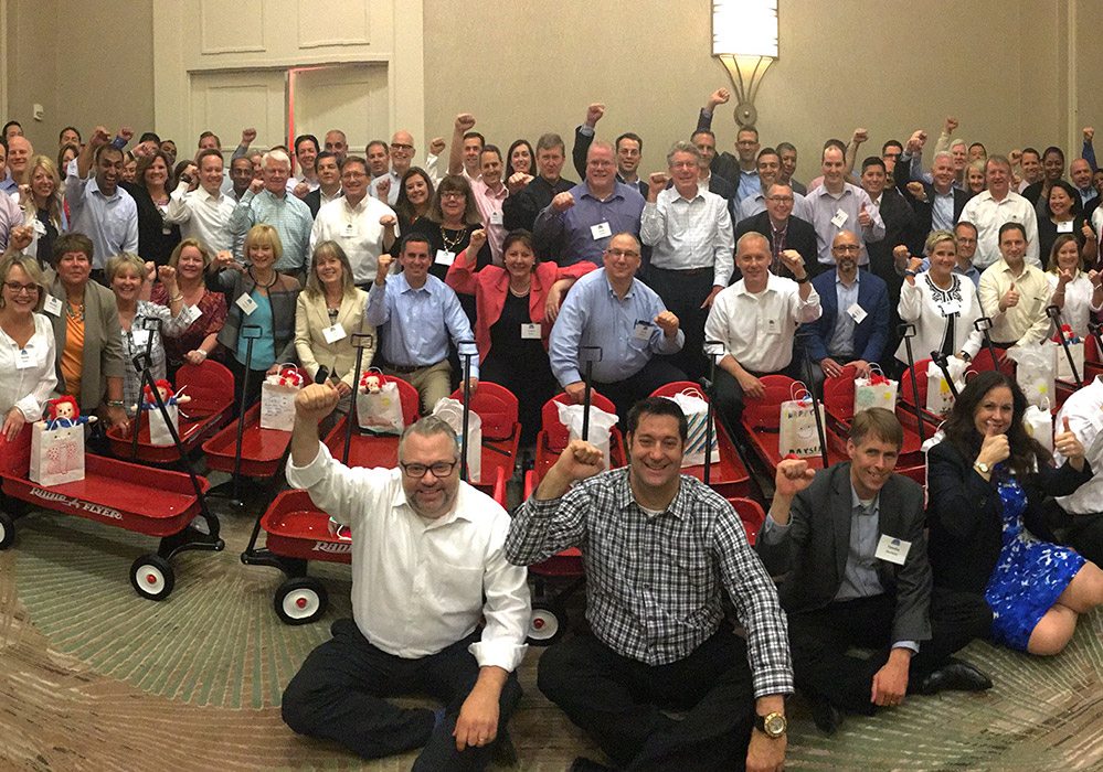 A group of people posing for a photo.