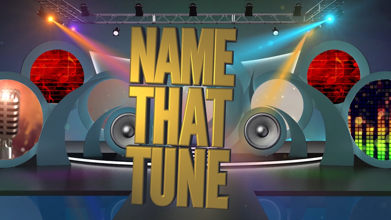 A stage with speakers and lights.