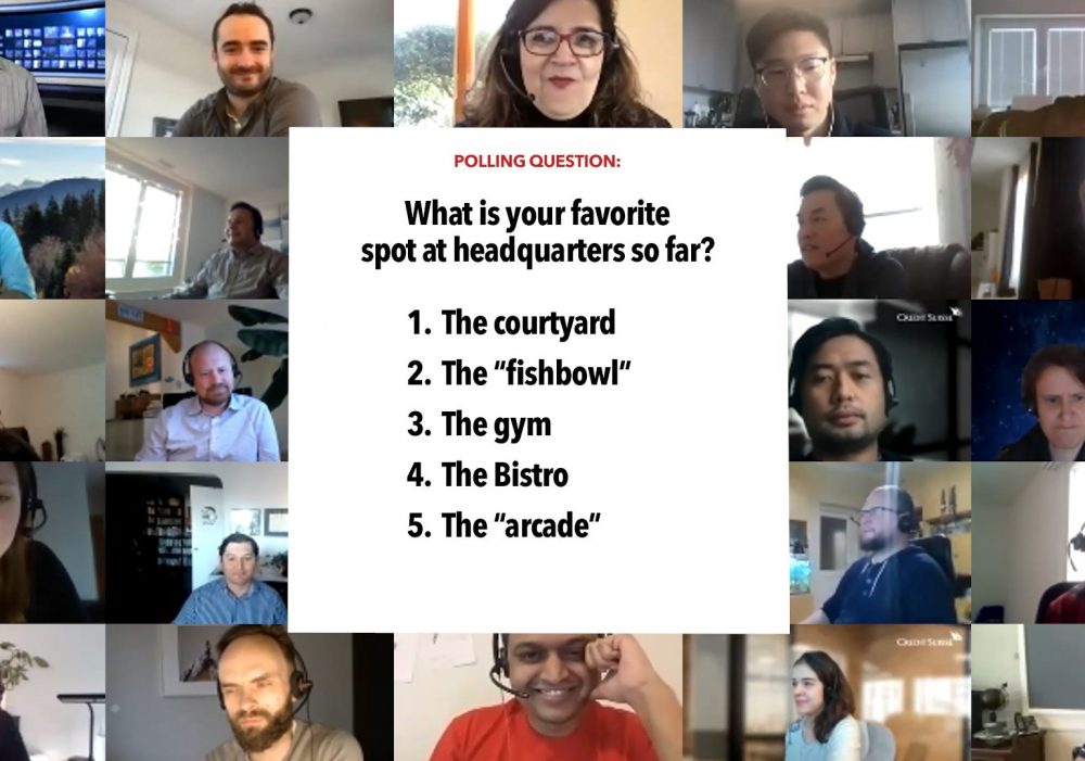 A collage of people with headsets.