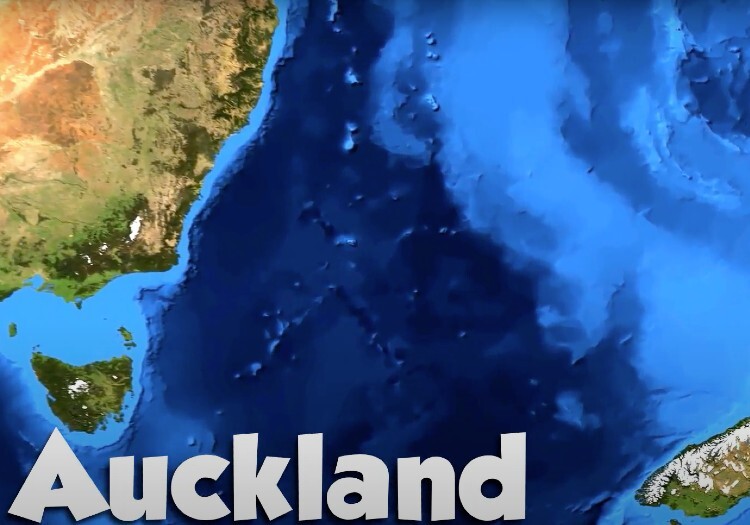 A map of auckland with the word auckland.
