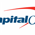 Capital one logo on a green background.