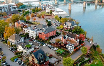 An aerial view of nashville, tennessee.