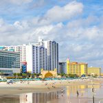 A blue sky with white clouds.