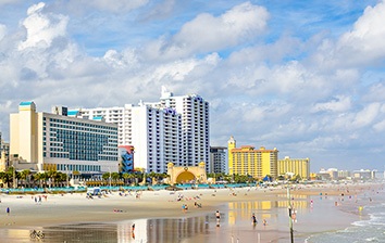 A blue sky with white clouds.