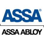 Assa abloy logo on a white background.