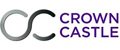 The crown castle logo on a white background.
