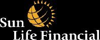 The sun life financial logo on a black background.