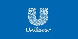 Unilever logo on a blue background.