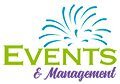 The logo for events & management.