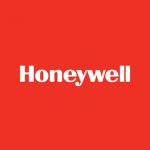Honeywell logo on a red background.