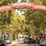 A street in Murphy, California with a sign that says Murphy, perfect for Sunnyvale corporate events.