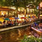 San antonio riverwalk at night.