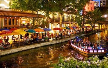 San antonio riverwalk at night.