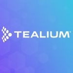 The tealium logo on a vibrant purple and blue corporate events san diego themed background.