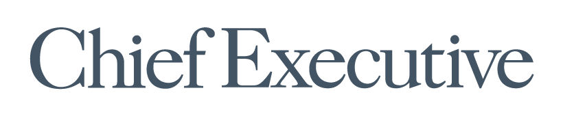 The chief executive logo on a black background.