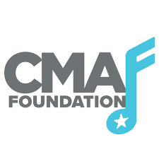 Logo of the CMA Foundation featuring the text "CMA Foundation" in gray and a blue musical note with a star at its base.