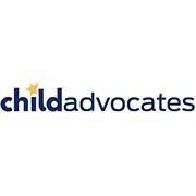 Logo of "child advocates" with the word "child" in blue and "advocates" in dark blue. The dot above the letter "i" is represented by a yellow star.