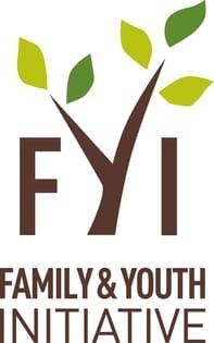 The image features the logo for the Family & Youth Initiative, comprising the letters "FYI" with a tree symbol forming part of the "Y," and the text "Family & Youth Initiative" below.