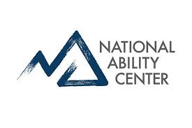 Logo of the National Ability Center featuring a stylized mountain design in blue and the text "National Ability Center" to the right of it.