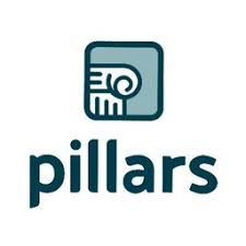 A logo depicting a stylized Ionic pillar and the word "pillars" written below it in a bold, lowercase font.