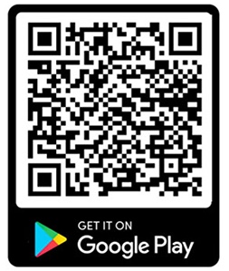 A QR code above the Google Play logo and the text "Get it on Google Play" on a black background promotes downloading Smarthunts.