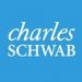 The charles schwab logo on a blue background.