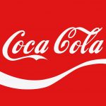 A coca cola logo on a red background.