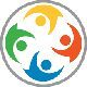 A colorful logo of a group of people in a circle.