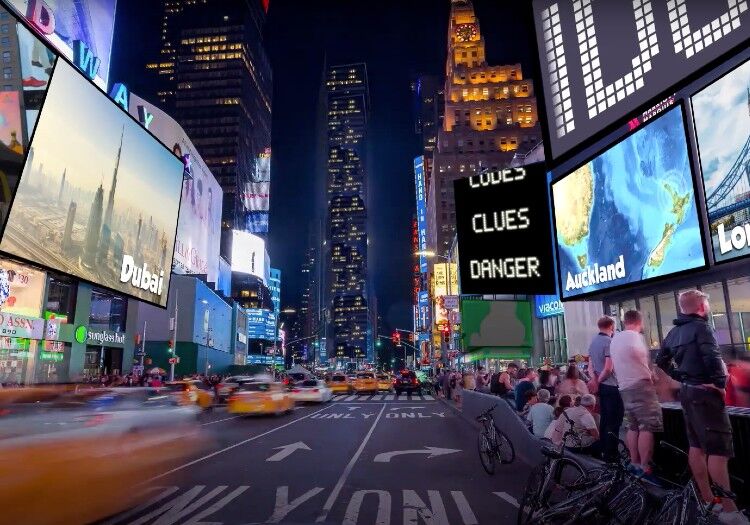 Times square in new york city at night.
