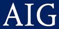 The aig logo on a blue background.