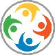 A colorful logo of a group of people in a circle.