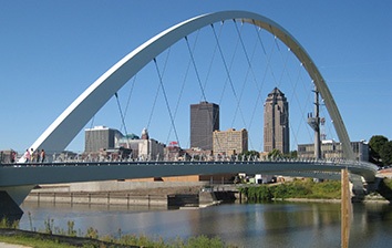 A bridge over a body of water.