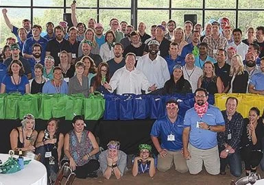 A group of people posing for a photo.