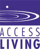 Access living logo on a purple background.