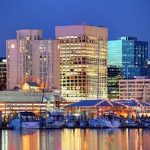 The skyline of baltimore city, maryland, united states.