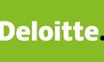 The deloitte logo on a green background.