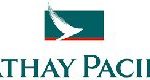 Cathay pacific logo on a white background.