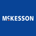A blue background with the word mckesson on it.