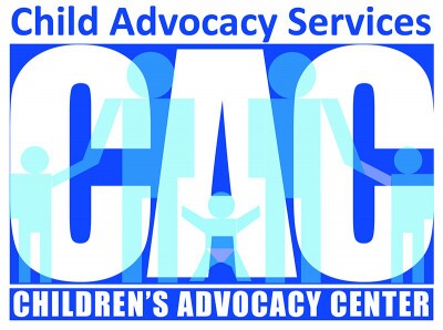 Logo for Child Advocacy Services Children's Advocacy Center featuring large letters CAG, with stylized images of children and adults integrated into the design.