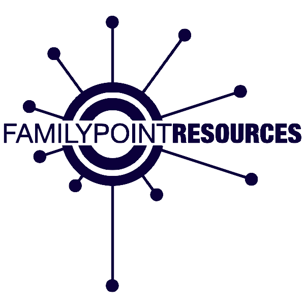 Logo for Family Point Resources featuring circular lines radiating outward and block letters forming the organization's name in the center.