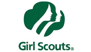 Green Girl Scouts logo with three silhouetted faces, featuring the text "Girl Scouts" below.