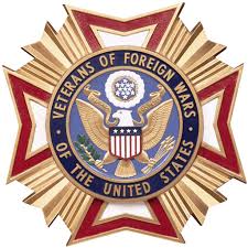Image of the Veterans of Foreign Wars of the United States emblem, featuring an eagle with a shield, surrounded by stars and red, white, and blue colors.