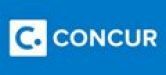 C concur logo on a blue background.