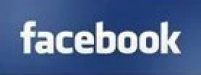 The facebook logo is shown on a blue background.
