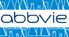 A blue and white logo with the word adbvie.