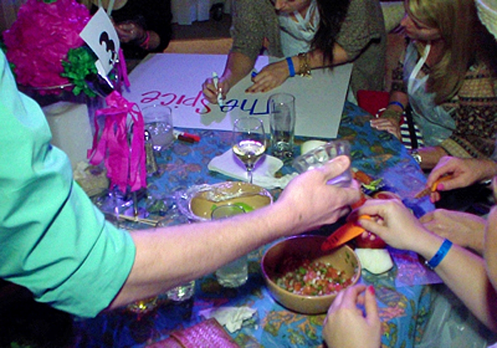 A group of people at a party.