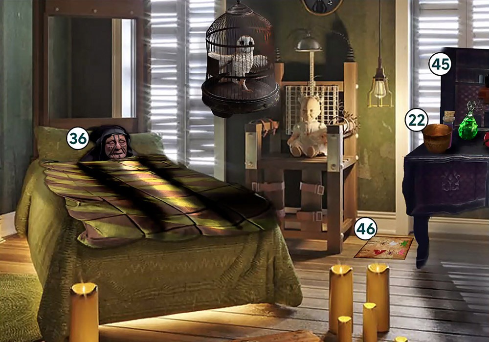 A room with a bed and a bedside table.