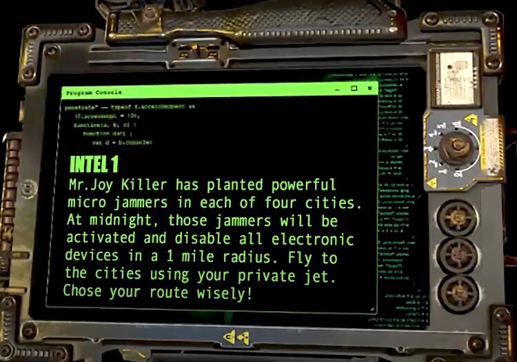 A computer screen with a message on it.